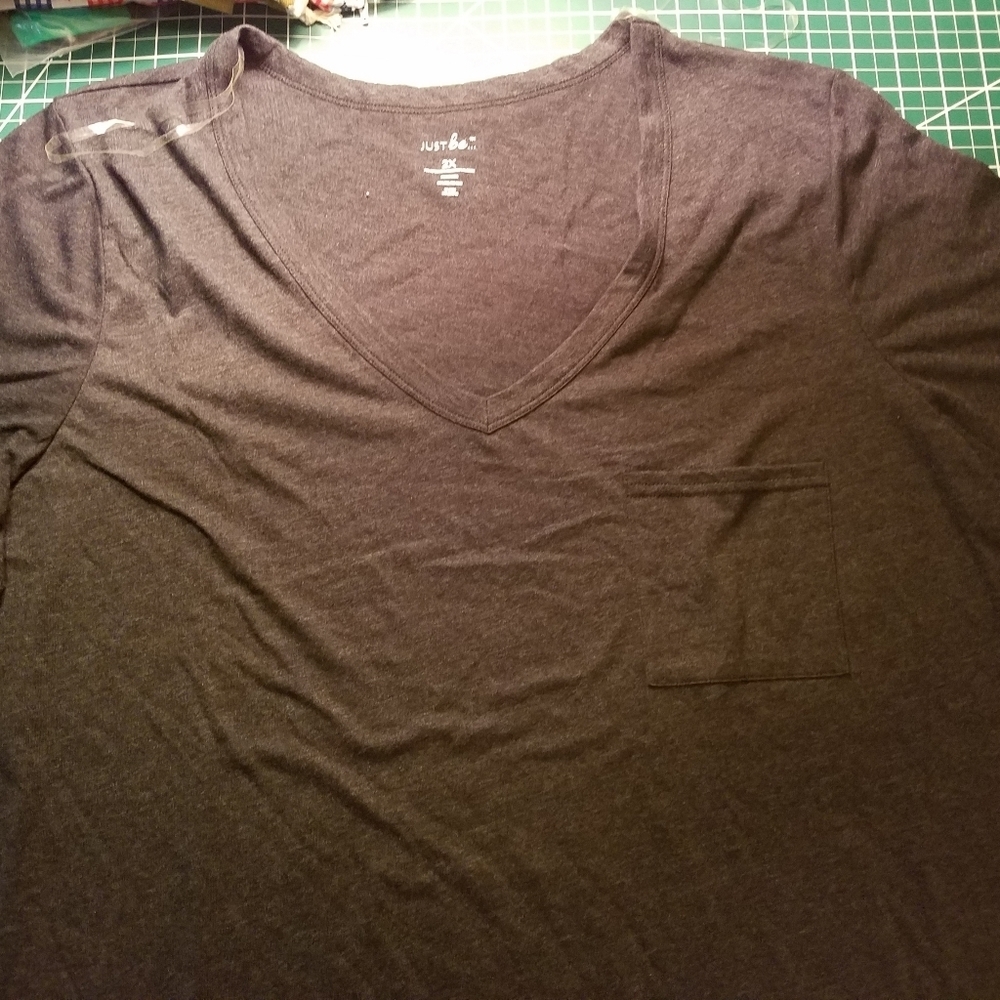 Just Be Short Sleeve Shirttail Black Heather